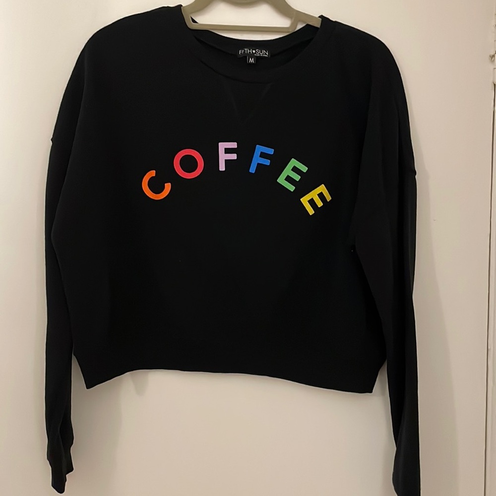 Black fleece crop sweater